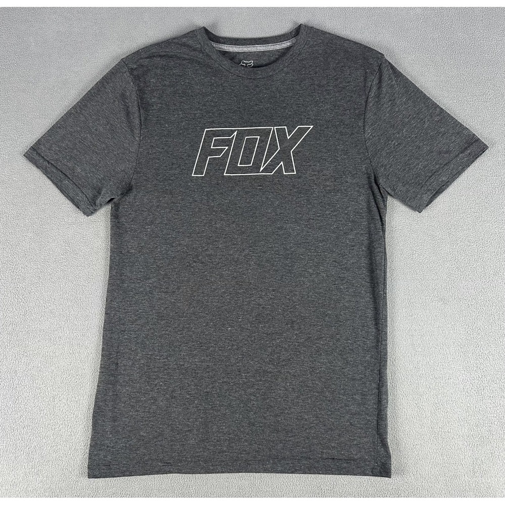 Fox Racing Shirt Mens Small Grey Tech TruDri Moto Motocross Garage‎ Mechanic